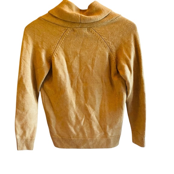 ⭐️ CYNTHIA ROWLEY Camel Wool Blend Tan V Neck Cardigan - Picture 2 of 5